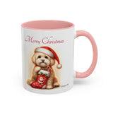 Havanese Pup, Christmas Accent Coffee Mug, 11oz, 15oz, personalizable