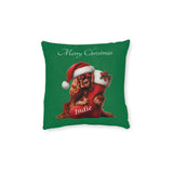 Indie's Christmas Square Pillow (green)