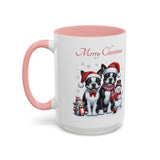 Boston Terrier Christmas, Accent Coffee Mug, 11oz, 15oz, personalizable