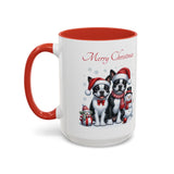 Boston Terrier Christmas, Accent Coffee Mug, 11oz, 15oz, personalizable