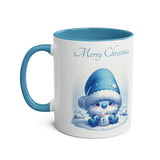 Pink or Blue Santa Gnome, Two-Tone Coffee Mug, 11oz