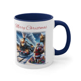 Santa and the Train, Accent Coffee Mug, 11oz