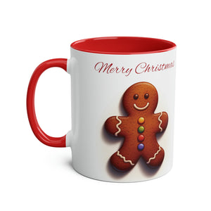Christmas Cookies and Candy Cane Mug, Two-Tone Coffee Mug, 11oz