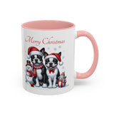 Boston Terrier Christmas, Accent Coffee Mug, 11oz, 15oz, personalizable