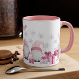 Pink Santa Gnomes and Presents Accent Coffee Mug, 11oz
