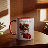 Yorkshire Terrier Christmas Mug, Two-Tone Coffee Mug, 11oz