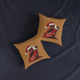 Indie's Christmas Square Pillow (light brown)