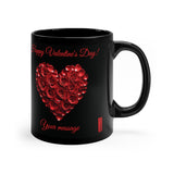 Valentine's Black Mug -"Happy Valentine's Day"