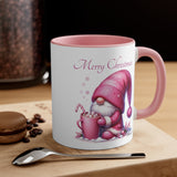 Cute Pink Santa Gnome, Accent Coffee Mug, 11oz