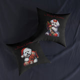 Square Pillow - Christmas Coton De Tulear Boy and Girl Design