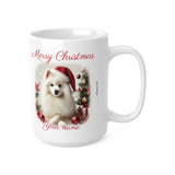 Japanese Spitz White Christmas Mug, 11oz, 15 oz, personalisable