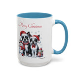 Boston Terrier Christmas, Accent Coffee Mug, 11oz, 15oz, personalizable