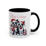 Boston Terrier Christmas, Accent Coffee Mug, 11oz, 15oz, personalizable