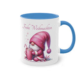 Cute Pink Gnome, Two-Tone Coffee Mug, 11oz (330 ml)