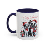 Boston Terrier Christmas, Accent Coffee Mug, 11oz, 15oz, personalizable