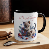 Siamese Kittens Christmas, Accent Coffee Mug, 11oz