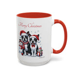 Boston Terrier Christmas, Accent Coffee Mug, 11oz, 15oz, personalizable