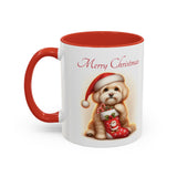 Havanese Pup, Christmas Accent Coffee Mug, 11oz, 15oz, personalizable