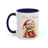 Havanese Pup, Christmas Accent Coffee Mug, 11oz, 15oz, personalizable