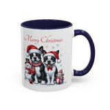 Boston Terrier Christmas, Accent Coffee Mug, 11oz, 15oz, personalizable