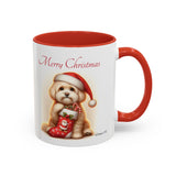 Havanese Pup, Christmas Accent Coffee Mug, 11oz, 15oz, personalizable