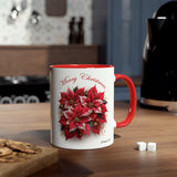 Poinsettia, Christmas Two-Tone Coffee Mug, 11oz