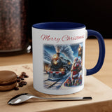 Santa and the Train, Accent Coffee Mug, 11oz