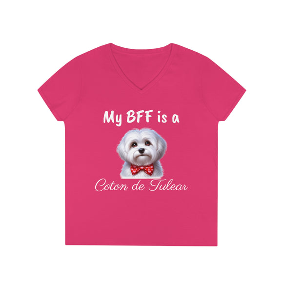 My BFF is a coton - Ladies' V-Neck T-Shirt