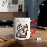 Havanese Girl, Christmas Two-Tone Coffee Mug, 11oz