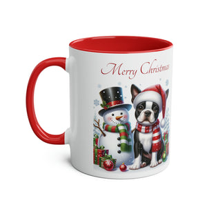 Boston Terrier Mug, Two-Tone Coffee Mug, 11oz