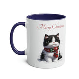 Tuxedo Kitten, Christmas Two-Tone Coffee Mug, 11oz