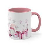 Pink Santa Gnomes and Presents Accent Coffee Mug, 11oz