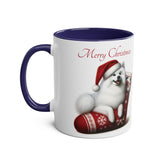 Japanese Spitz Christmas Mug (2), Two-Tone Coffee Mug, 11oz