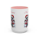 Boston Terrier Christmas, Accent Coffee Mug, 11oz, 15oz, personalizable