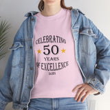 Celebrating 50 Years of Excellence, Est.1974, birthday t-shirt, for men, for women, 50th, birthday tee, gift, present, Unisex Heavy Cotton
