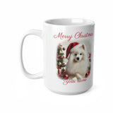 Japanese Spitz White Christmas Mug, 11oz, 15 oz, personalisable