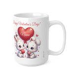 Bunny Love Ceramic Cup, 11oz, 15oz, Valentine's day mug, for girls, for her, for him, valentine present, gift