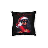 Naomi's Christmas Square Pillow (black)