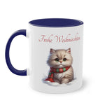 Kitten with scarf , Two-Tone Coffee Mug, 11oz (330 ml)