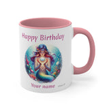 Enchanted Mermaid Pearl, Accent Coffee Mug, 11oz, birthday gift, birthday mug, birthday present, for her, for girls, mermaidcore