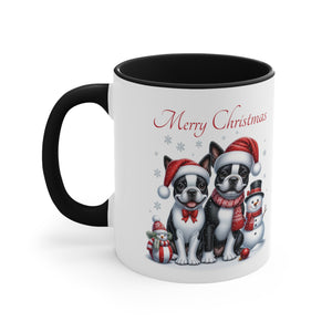 Boston Terrier Christmas, Accent Coffee Mug, 11oz