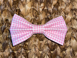 Pet bow tie - Gingham, Pink