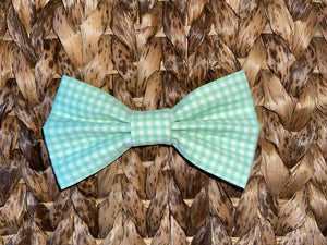 Pet bow tie - Gingham, Mint