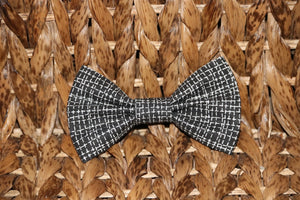 Pet bow tie - Black and White Weave