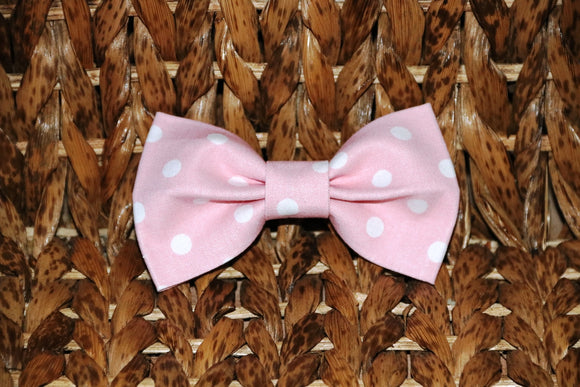 Pet bow tie - Baby pink polka dots