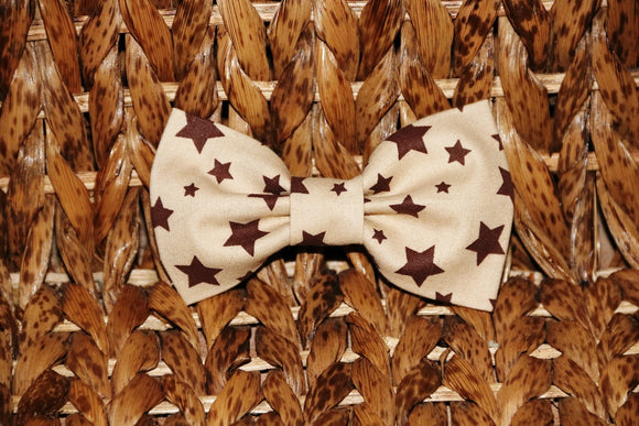 Pet bow tie - Brown Stars