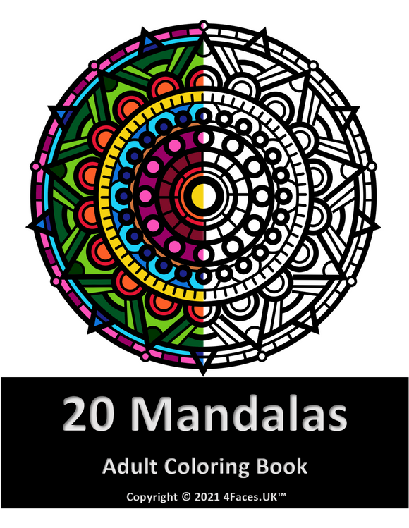 20 Mandalas Adult colouring book
