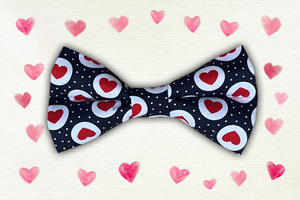 Pet bow tie - Hearts (Blue)