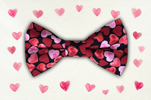 Pet bow tie - Pink Hearts
