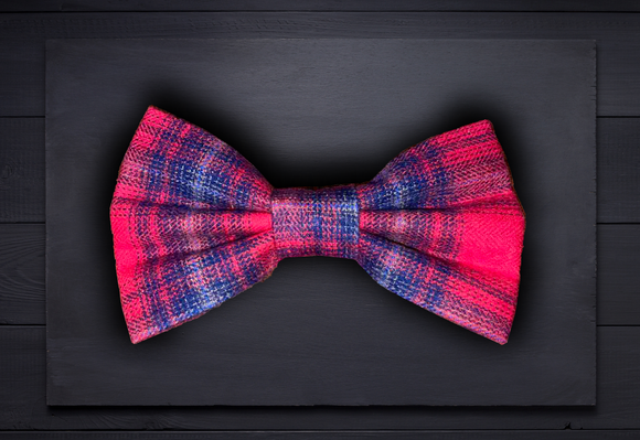 Pet bow tie - Brushed Cotton Red&Blue Tartan